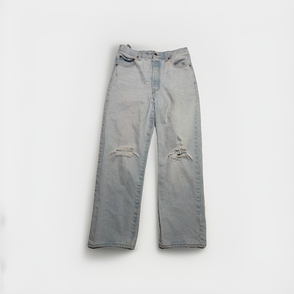 levi strauss & co, ribcage straight ankle, denim jeans, women's large